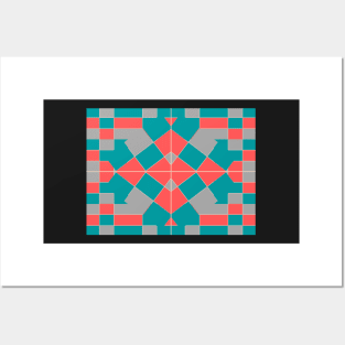 Aesthetic Boho / Kaleidoscopic Abstract Pattern Design Posters and Art
